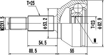 Dynamatrix DCV818013 - Шарнирный комплект, ШРУС, приводной вал autosila-amz.com