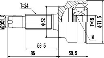 Dynamatrix DCV818030 - Шарнирный комплект, ШРУС, приводной вал autosila-amz.com