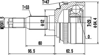 Dynamatrix DCV812027 - Шарнирный комплект, ШРУС, приводной вал autosila-amz.com