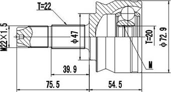 Dynamatrix DCV817043 - Шарнирный комплект, ШРУС, приводной вал autosila-amz.com