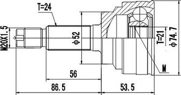 Dynamatrix DCV834003 - Шарнирный комплект, ШРУС, приводной вал autosila-amz.com