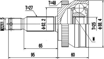 Dynamatrix DCV824090 - Шарнирный комплект, ШРУС, приводной вал autosila-amz.com