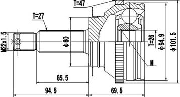 Dynamatrix DCV824066 - Шарнирный комплект, ШРУС, приводной вал autosila-amz.com