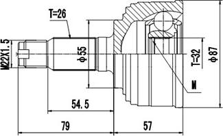 Dynamatrix DCV823016 - Шарнирный комплект, ШРУС, приводной вал autosila-amz.com