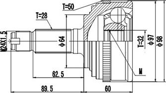 Dynamatrix DCV823118 - Шарнирный комплект, ШРУС, приводной вал autosila-amz.com