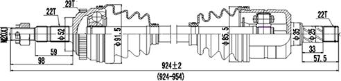 Dynamatrix DDS244026 - Приводной вал autosila-amz.com