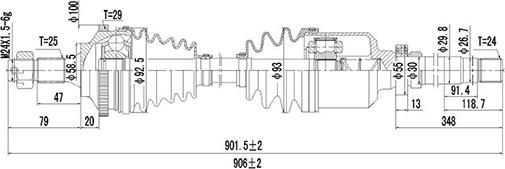 Dynamatrix DDS245002 - Приводной вал autosila-amz.com