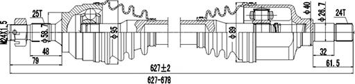 Dynamatrix DDS245105 - Приводной вал autosila-amz.com