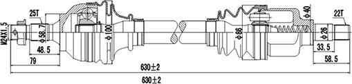 Dynamatrix DDS245119 - Приводной вал autosila-amz.com