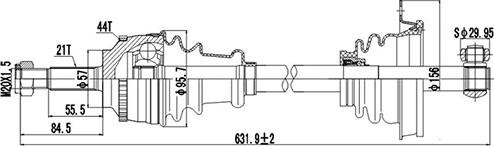 Dynamatrix DDS250401 - Приводной вал autosila-amz.com