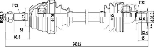 Dynamatrix DDS250046 - Приводной вал autosila-amz.com