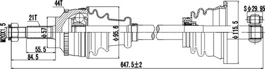 Dynamatrix DDS250055 - Приводной вал autosila-amz.com