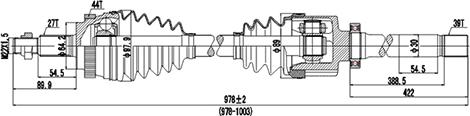 Dynamatrix DDS250019 - Приводной вал autosila-amz.com