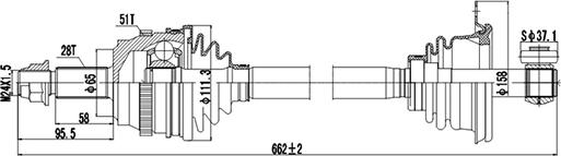 Dynamatrix DDS250166 - Приводной вал autosila-amz.com