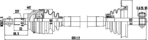 Dynamatrix DDS250160 - Приводной вал autosila-amz.com