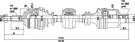 Dynamatrix DDS250357 - Приводной вал autosila-amz.com