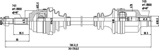 Dynamatrix DDS250316 - Приводной вал autosila-amz.com