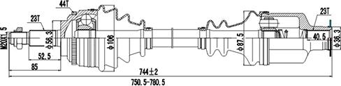 Dynamatrix DDS250325 - Приводной вал autosila-amz.com