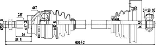 Dynamatrix DDS250261 - Приводной вал autosila-amz.com