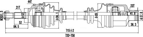 Dynamatrix DDS250263 - Приводной вал autosila-amz.com