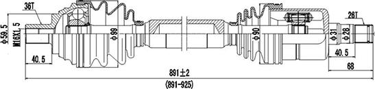 Dynamatrix DDS261094 - Приводной вал autosila-amz.com