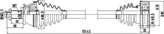 Dynamatrix DDS261063 - Приводной вал autosila-amz.com