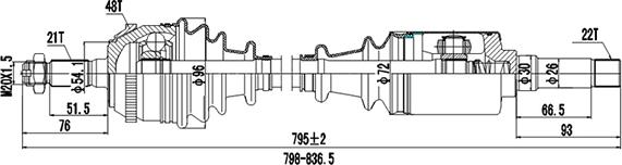 Dynamatrix DDS210042 - Приводной вал autosila-amz.com