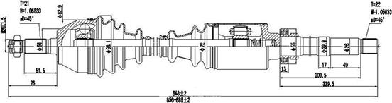 Dynamatrix DDS210004 - Приводной вал autosila-amz.com