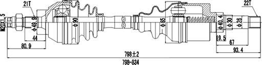 Dynamatrix DDS210008 - Приводной вал autosila-amz.com