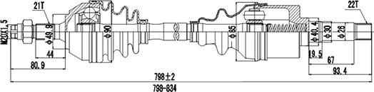 Dynamatrix DDS210003 - Приводной вал autosila-amz.com