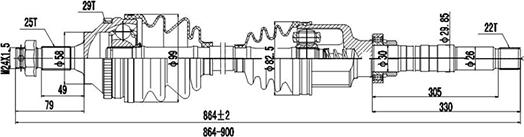 Dynamatrix DDS210019 - Приводной вал autosila-amz.com