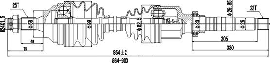 Dynamatrix DDS210015 - Приводной вал autosila-amz.com