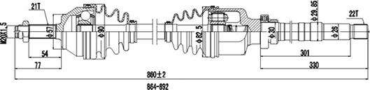 Dynamatrix DDS210017 - Приводной вал autosila-amz.com