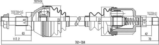 Dynamatrix DDS210033 - Приводной вал autosila-amz.com