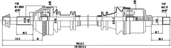 Dynamatrix DDS210037 - Приводной вал autosila-amz.com