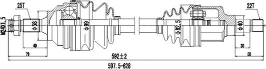 Dynamatrix DDS210026 - Приводной вал autosila-amz.com