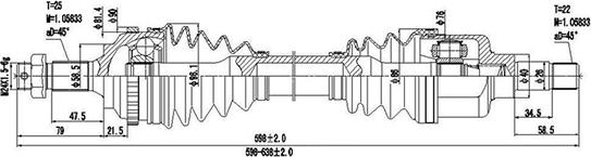 Dynamatrix DDS210021 - Приводной вал autosila-amz.com