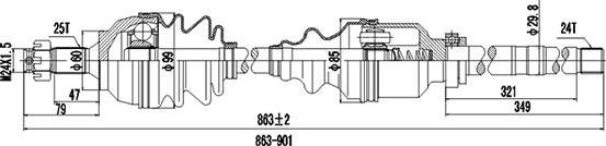 Dynamatrix DDS210167 - Приводной вал autosila-amz.com