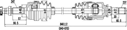 Dynamatrix DDS210231 - Приводной вал autosila-amz.com