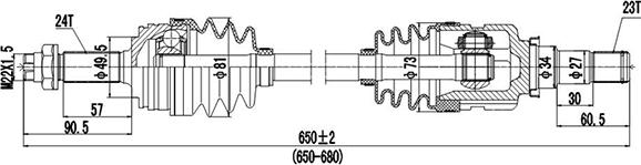 Dynamatrix DDS210232 - Приводной вал autosila-amz.com