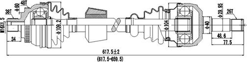 Dynamatrix DDS218009 - Приводной вал autosila-amz.com