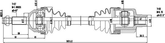 Dynamatrix DDS218005 - Приводной вал autosila-amz.com