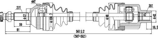 Dynamatrix DDS218006 - Приводной вал autosila-amz.com