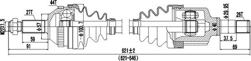 Dynamatrix DDS218002 - Приводной вал autosila-amz.com