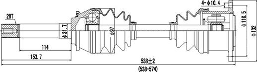 Dynamatrix DDS239006 - Приводной вал autosila-amz.com