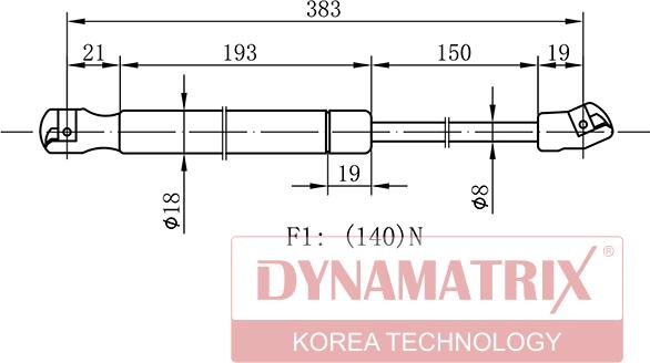 Dynamatrix DGS006963 - Газовая пружина, заднее стекло autosila-amz.com