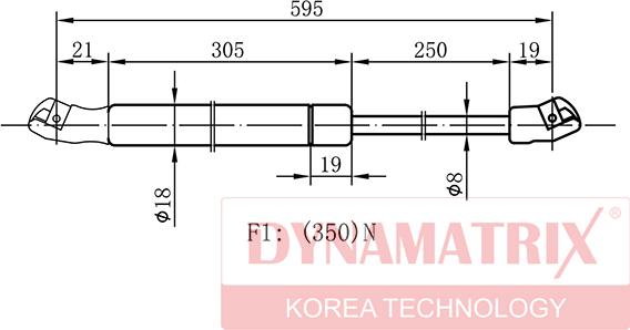 Dynamatrix DGS0031DT - Газовая пружина, упор autosila-amz.com