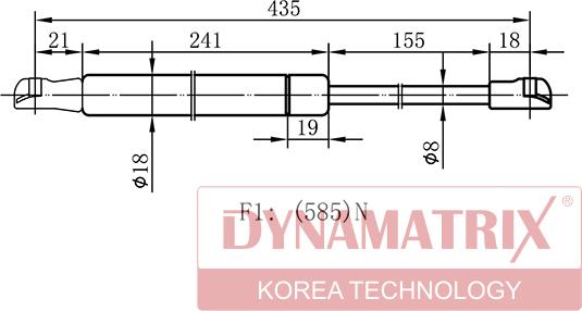 Dynamatrix DGS015490 - Газовая пружина, упор autosila-amz.com