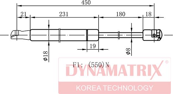 Dynamatrix DGS016823 - Газовая пружина, упор autosila-amz.com