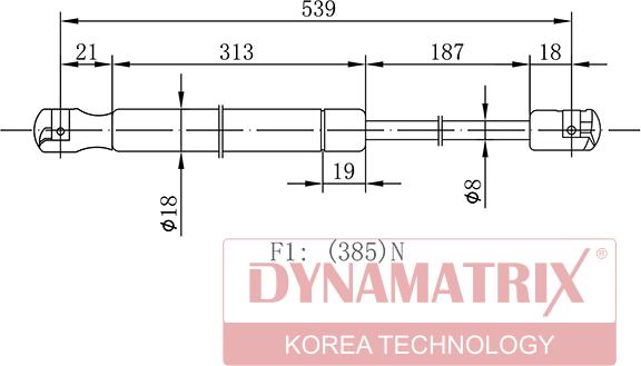 Dynamatrix DGS016797 - Газовая пружина, упор autosila-amz.com